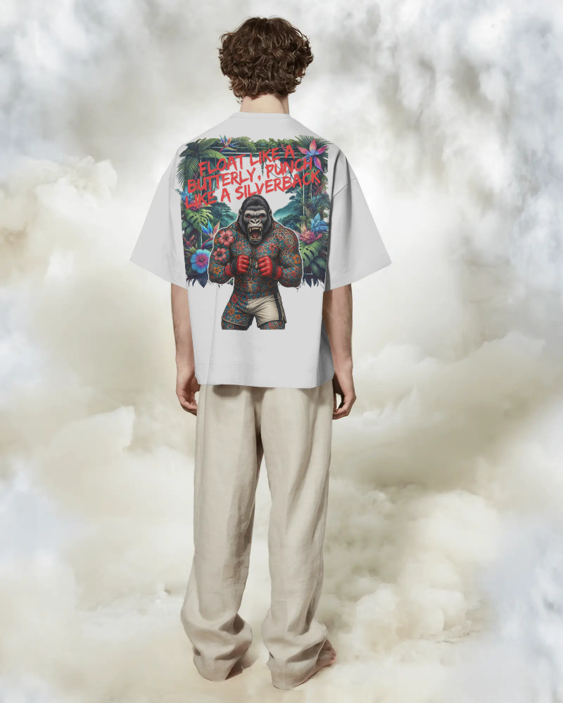 Affenzirkus Kollektion - "Float like a butterfly, punch like a silverback" - Premium Oversized T-Shirt