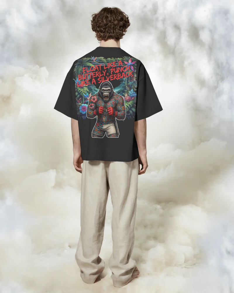 Affenzirkus Kollektion - "Float like a butterfly, punch like a silverback" - Premium Oversized T-Shirt