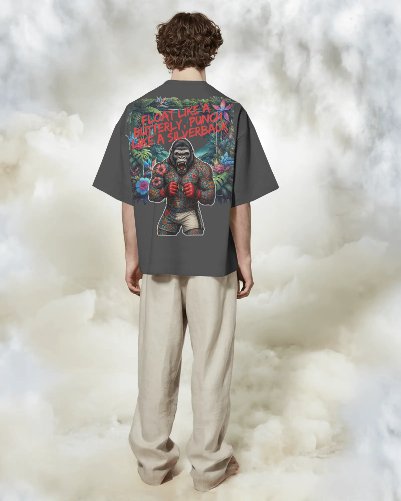 Affenzirkus Kollektion - "Float like a butterfly, punch like a silverback" - Premium Oversized T-Shirt