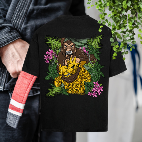 #0001 Jiu-Jitsu Monkey - Premium Oversized T-Shirt - Logo rot