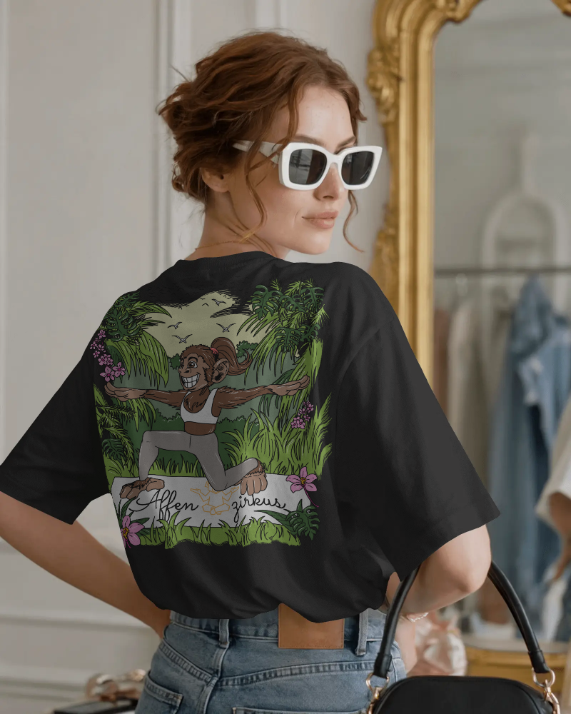 #0006 Yoga Monkey -  Premium Oversized T-Shirt