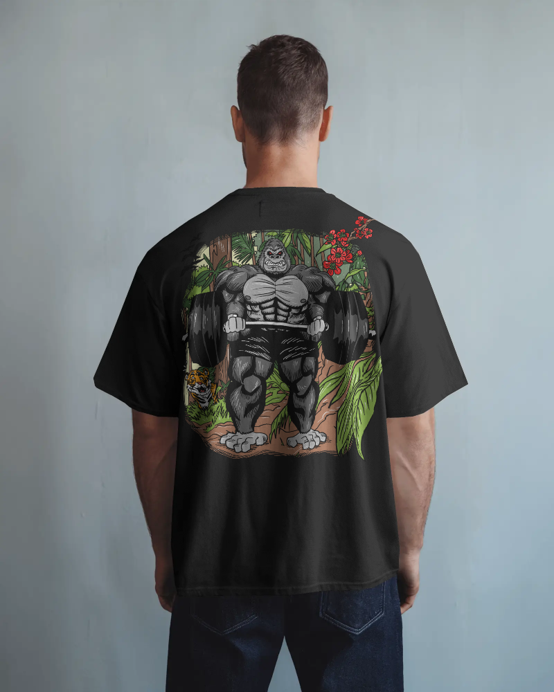 #0003 Bodybuilding Monkey -  Premium Oversized T-Shirt