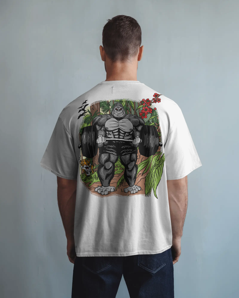 #0003 Bodybuilding Monkey -  Premium Oversized T-Shirt