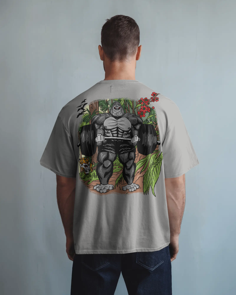 #0003 Bodybuilding Monkey -  Premium Oversized T-Shirt