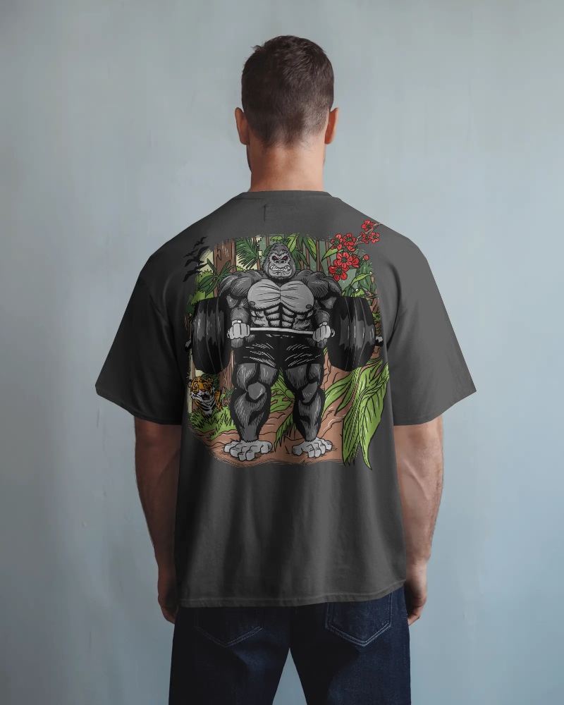 #0003 Bodybuilding Monkey -  Premium Oversized T-Shirt