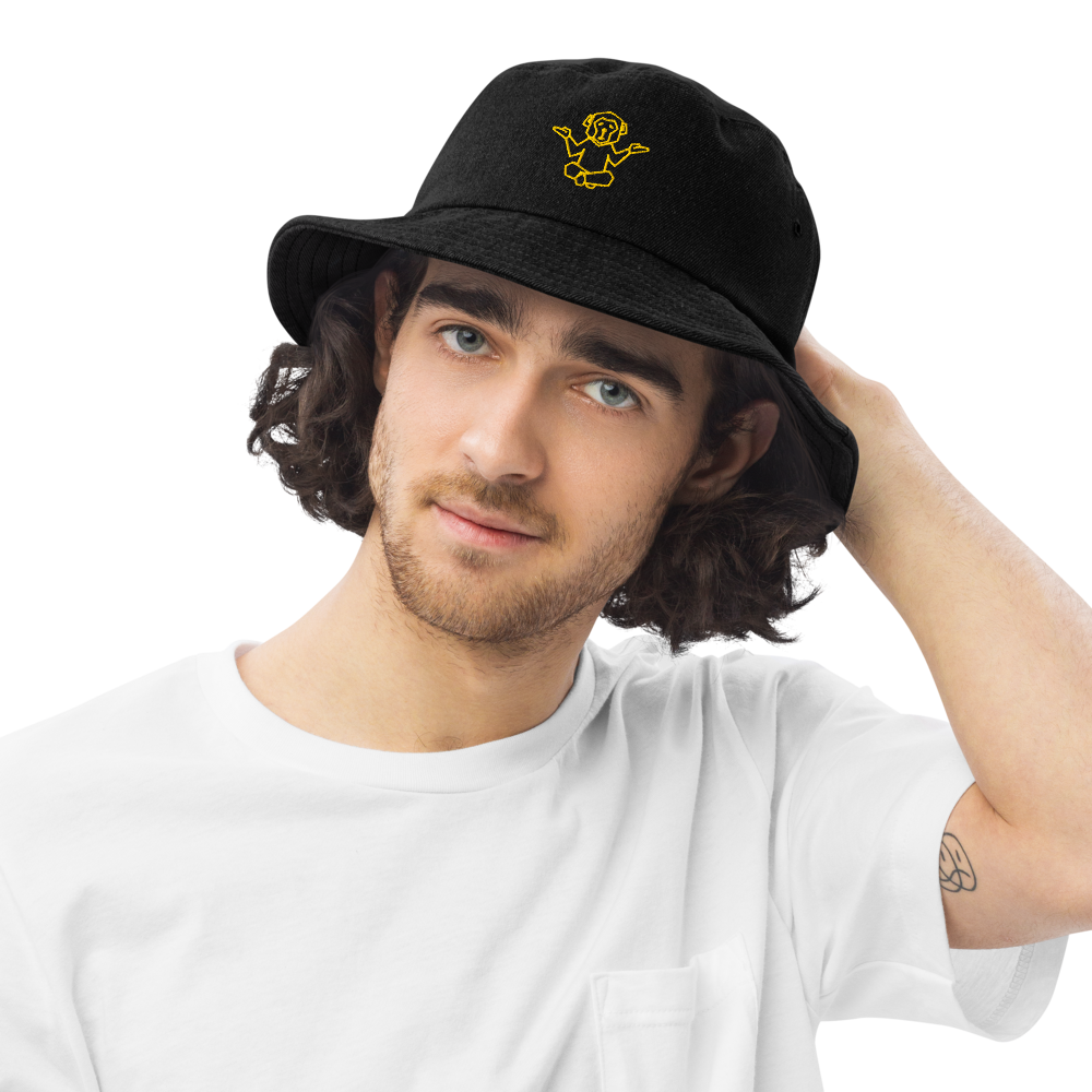 Organic Cotton Bucket Hat - Affenzirkus Kollektion - Logo gold bestickt (3D-Puff-Effekt)