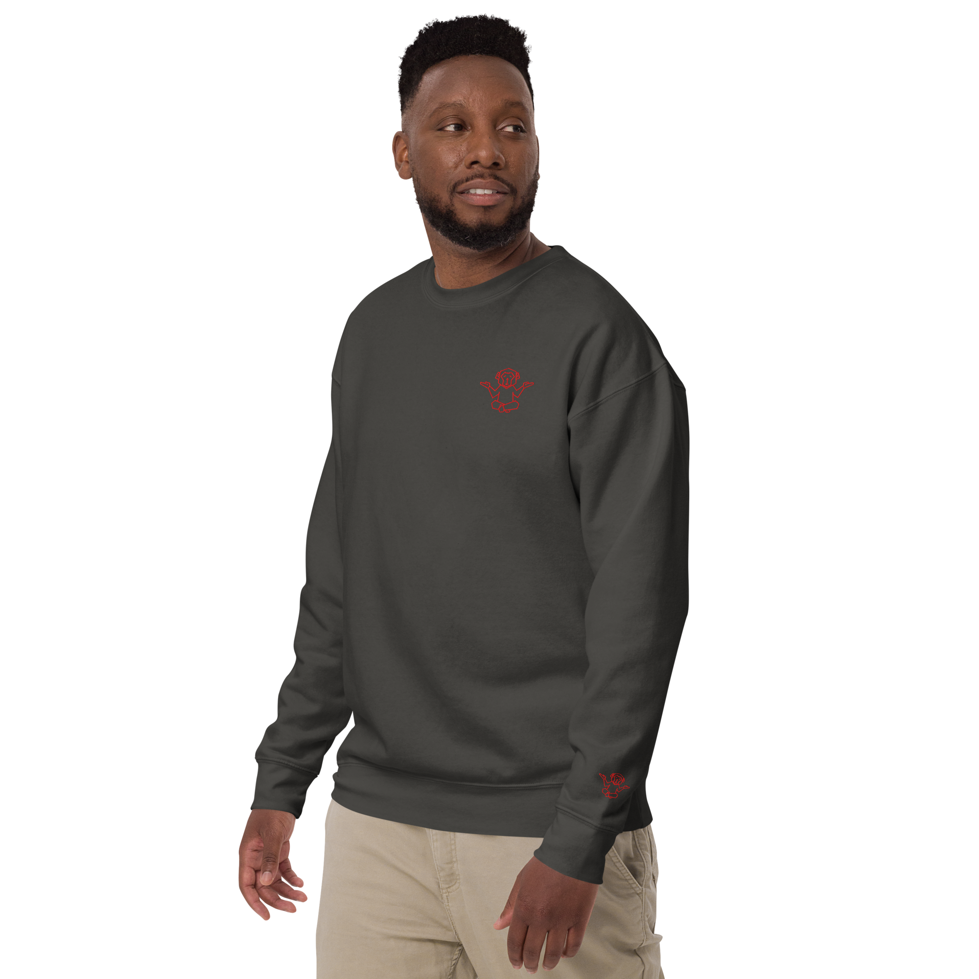 Premium Sweatshirt - Affenzirkus Kollektion - Logo rot bestickt