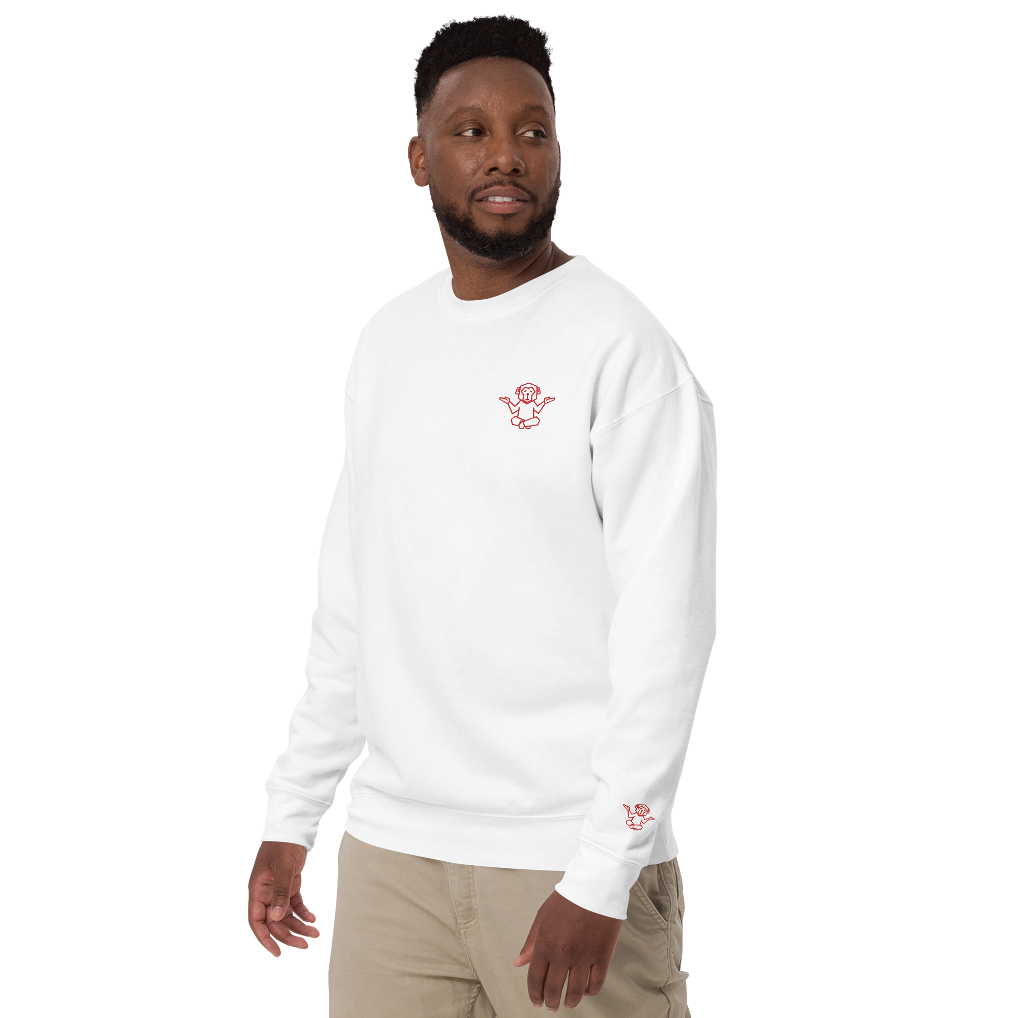 Premium Sweatshirt - Affenzirkus Kollektion - Logo rot bestickt