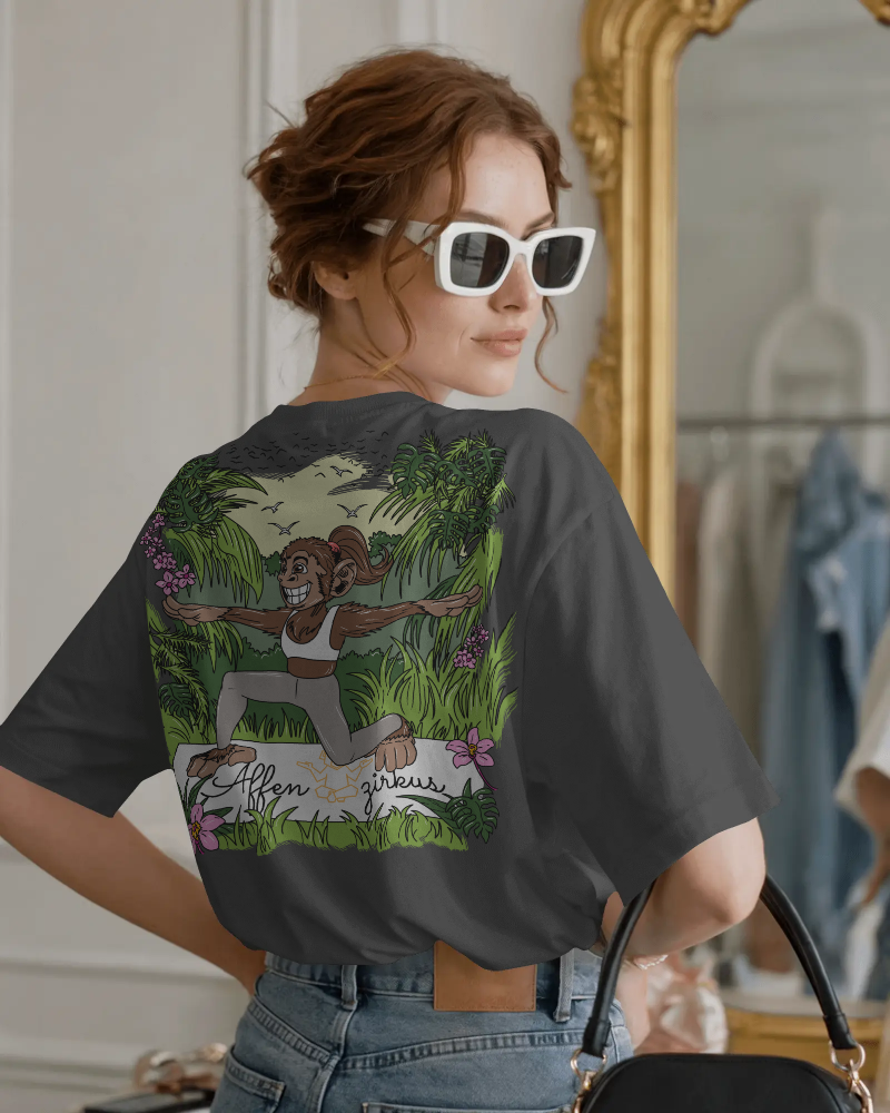 #0006 Yoga Monkey -  Premium Oversized T-Shirt